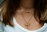 Dragonfly necklace with Snake Chain