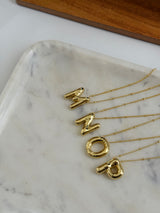 Gold Chunky Initial Statement Necklace