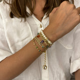 Pastel Stones & Pearl Wrap Bracelet