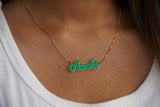 Enamel Name Necklace