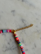 Personalised Beaded Rainbow Kids Enamel Name Necklace