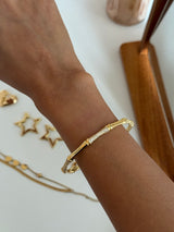 Studded Minimal Gold Cuff