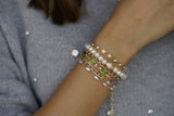 Mint Crystals & Pearl Wrap Bracelet