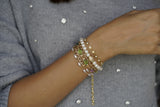 Mint Crystals & Pearl Wrap Bracelet