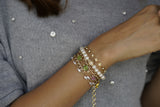 Mint Crystals & Pearl Wrap Bracelet