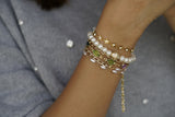 Mint Crystals & Pearl Wrap Bracelet