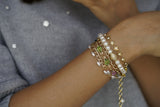 Mint Crystals & Pearl Wrap Bracelet