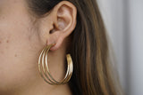 Triple Split Gold Hoops