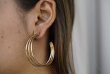 Triple Split Gold Hoops