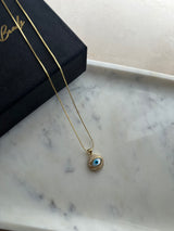 Gold Studded Gazing Evil Eye Necklace