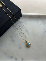 Gold Studded Gazing Evil Eye Necklace