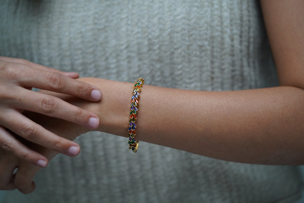 Multi-coloured Flower Cuff