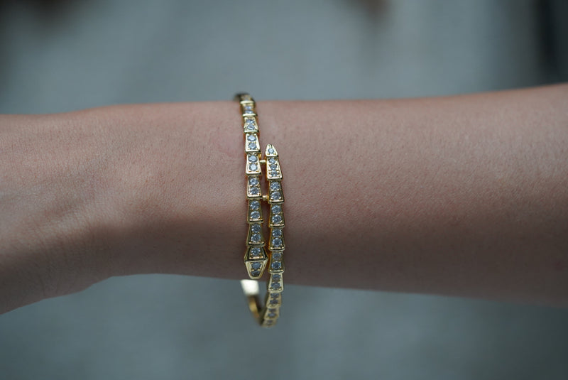 Gold Studded Serpent Cuff