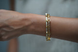 Gold Double Link Studded Cuff