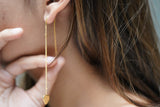 Drop Heart Threader Earrings