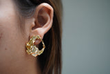 Gold Mini Hammered Stud Earring