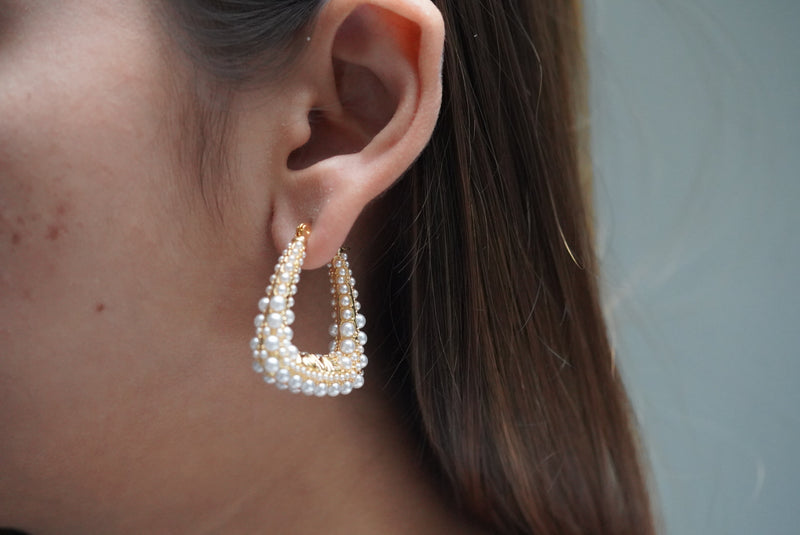 Statement Abstract Pearl Earrings