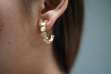 Mother of pearl tiny hoop earrings