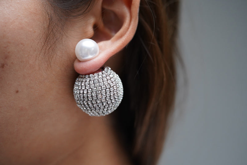 Statement Studded Oversized Pearl Earrings