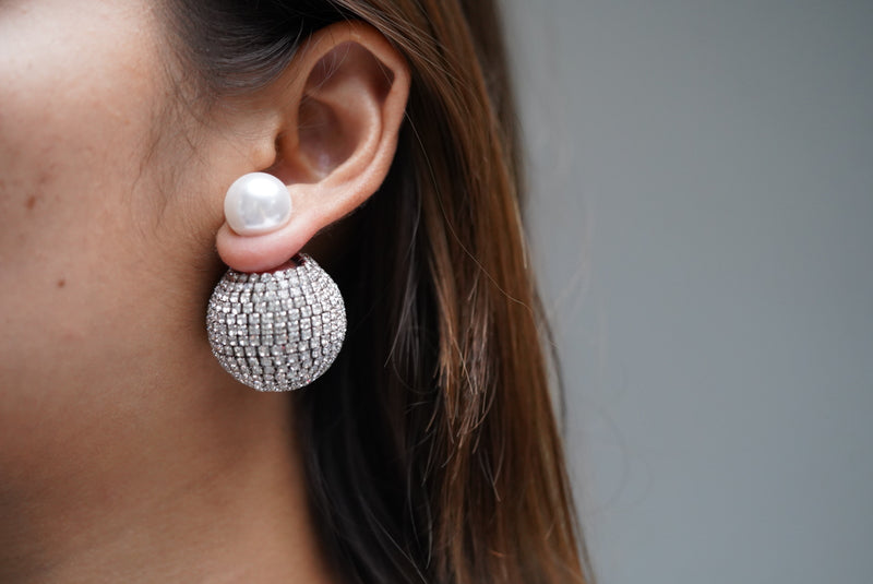 Statement Studded Oversized Pearl Earrings