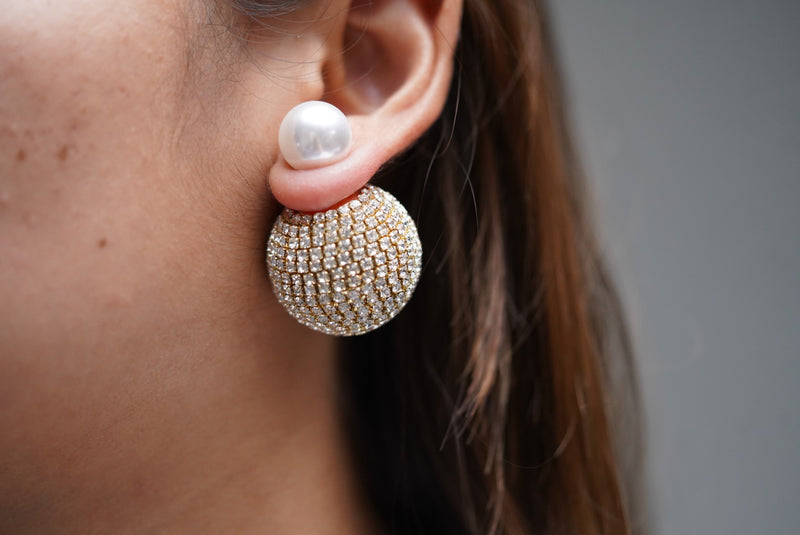 Statement Studded Oversized Pearl Earrings