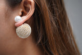 Statement Studded Oversized Pearl Earrings