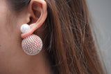 Statement Studded Oversized Pearl Earrings