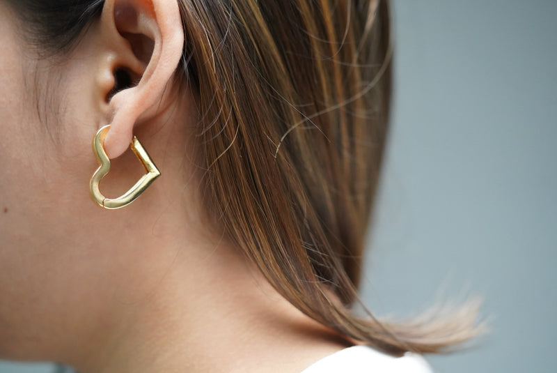 Gold Heart Earrings