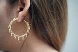 Shimmering Crystal Hoops