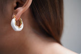 Pearl hoop earrings