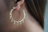 Shimmering Crystal Hoops