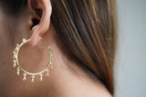 Shimmering Crystal Hoops