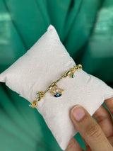 Crowned Evil Eye Charm Bracelet