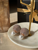 Statement Studded Oversized Pearl Earrings