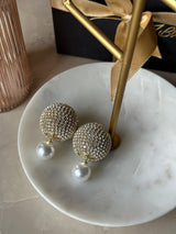 Statement Studded Oversized Pearl Earrings