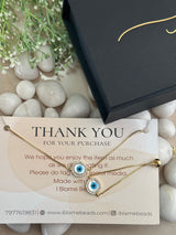 Gold Round Studded Evil Eye Set