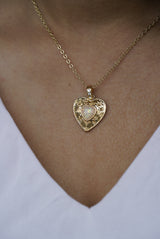 Opal Vintage Heart Necklace