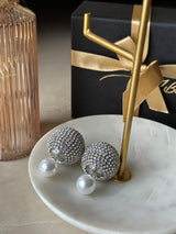 Statement Studded Oversized Pearl Earrings