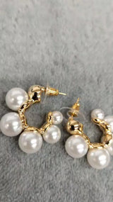 Graceful Pearl Hoops