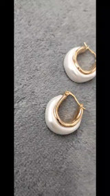 Pearl hoop earrings