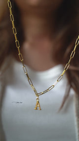 Initial link chain necklace