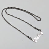 Personalized Name necklace for men with stainless steel rope chain