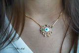 Evil eye multi stone necklace