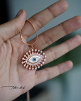 Rose gold star evil eye necklace