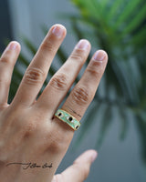 Sage evil eye ring