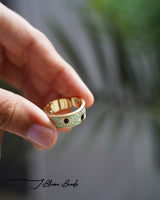 Sage evil eye ring