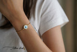 Round Studded Evil Eye Bracelet