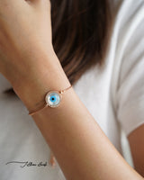 Round Studded Evil Eye Bracelet