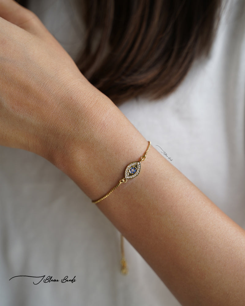 Gold Studded Evil Eye Bracelet