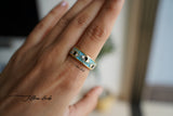 Sage evil eye ring